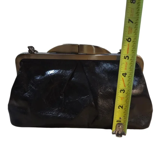 Hobo International VTG Triple Chain Clutch Bag Leather Paisley Kisslock Hayley - Picture 9 of 11